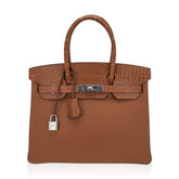 Birkin Touch 30 Bag Gold Matte Alligator / Togo Limited Edition