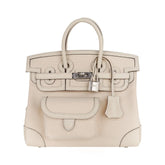 Birkin 25 Cargo Nata Toile Goeland Bag Swift Leather Trim Limited Edition