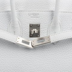 Birkin 25 Bag HSS White Clemence Trench Interior Brushed Palladium Hardware