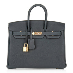 Birkin 25 Bag Vert Rousseau Togo Gold Hardware