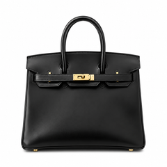 Birkin 25 in Noir Boxcalf Leather (Gold Hardware)