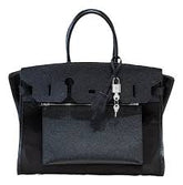 Birkin à l'envers, black canvas & all black colorway