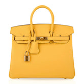 Birkin 25 Bag Jaune de Naples Novillo Gold Hardware