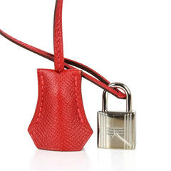Birkin 35 Bag Rouge Casaque Lipstick Red Epsom Palladium new