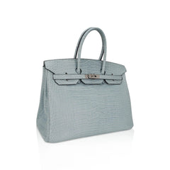 Limited Edition Birkin 35 Bag Ciel Matte Alligator with Palladium Hardware