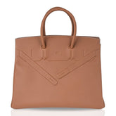 Shadow Birkin 35 Bag Limited Edition Gold Evercalf Leather New