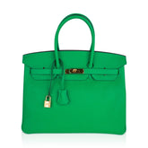 Birkin 35 Bag Bamboo Togo Leather with Gold Hardware