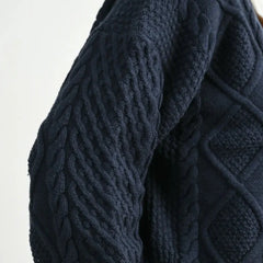 Einfarbiger Zopfstrick-Pullover