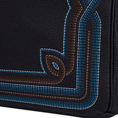 Limited Edition HAC Western Birkin 40 Bag Runway Embroidered Black Togo Leather with Palladium Hardware