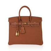 Birkin 25 Bag Gold Togo Leather with Gold Hardware