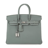 Birkin 25 Bag Vert Amande Togo Palladium Hardware
