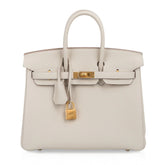 Birkin HSS 25 Bag Beton w/ Pink Rose Pourpre Brushed Gold Hardware Togo