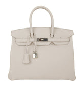 Birkin 35 Bag Beton Clemence Palladium Hardware
