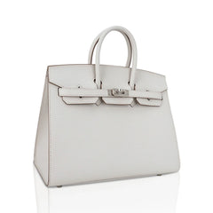 Birkin Sellier 25 Bag Gris Pale Epsom Leather with Palladium Hardware
