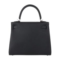 Kelly 25 Bag Black Togo Palladium Hardware (Retourne)