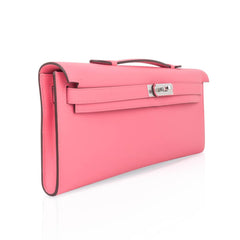 Kelly Cut Bag Pink Rose Azalee Swift with Palladium Hardware