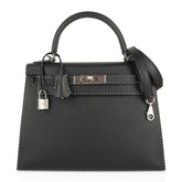 Kelly 28 Bag Black Un Point Sur Deux Veau Graine Monsieur Limited Edition