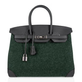 Birkin 35 Limited Edition Bi-Color Vert Anglais Feutre Vert Cypress Swift