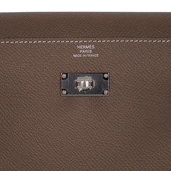Kelly Classique To Go Wallet Etoupe Epsom Palladium Hardware New w/Box
