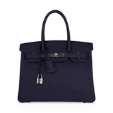 Birkin 30 Bag Indigo Epsom Palladium Hardware New w/ Box