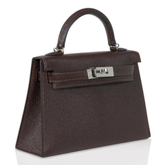 Kelly 20 Bi-Color Mini Sellier Bag Havane / Etrusque Chevre Palladium