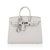 Birkin Sellier 25 Bag Gris Pale Epsom Leather with Palladium Hardware