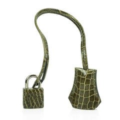 Birkin 35 Bag Vert Veronese Porosus Crocodile Palladium Hardware