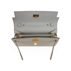 Kelly Classique To Go Wallet Beton Matte Alligator Gold Hardware