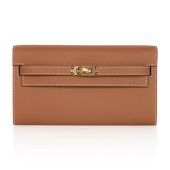 Kelly Classique To Go Wallet Gold Epsom Gold Hardware New w/Box
