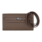 Kelly Classique To Go Wallet Etoupe Epsom Palladium Hardware New w/Box