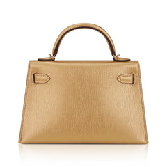 Kelly Sellier 20 Metallic Dore Chevre Chamkilight Permabrass Hardware