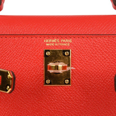 Kelly 20 Mini Sellier Bag Rouge Tomate Epsom Gold Hardware
