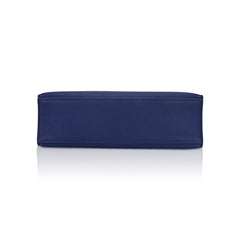 Kelly Pochette Clutch Bag Blue Sapphire Swift Leather with Palladium Hardware