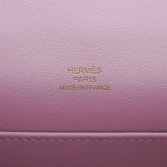 Kelly Pochette Clutch Bag Mauve Sylvestre Swift Leather with Rose Gold Hardware