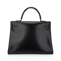 Limited Edition Kelly 32 Bag So Black Box Leather