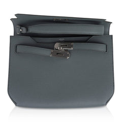 Kelly Depeches 25 Pouch Vert Amande Epsom Palladium Hardware New