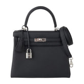 Kelly 25 Bag Black Togo Palladium Hardware (Retourne)