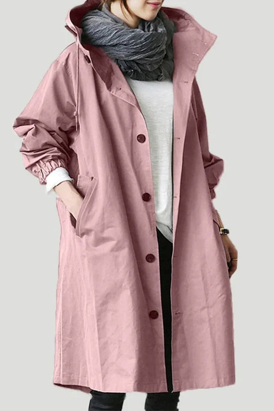 Wasserdichter Trenchcoat mit Kapuze