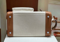 Birkin Cargo 35 Gold Leather and Ecru Canvas Multi-Pocket Bag
