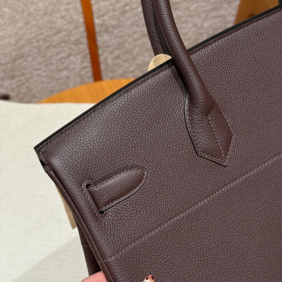 Large Birkin HAC 40cm Men's Tote in Premium Chocolate Brown Togo Cowhide