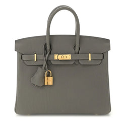 Birkin 25 Gris Meyer crafted from incredibly soft Togo calfskin leather