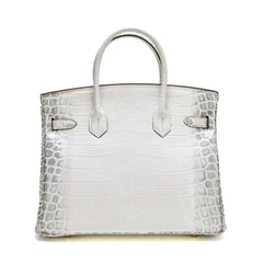 Birkin Bag Crocodile-Grain Cowhide Leather Gold Hardware