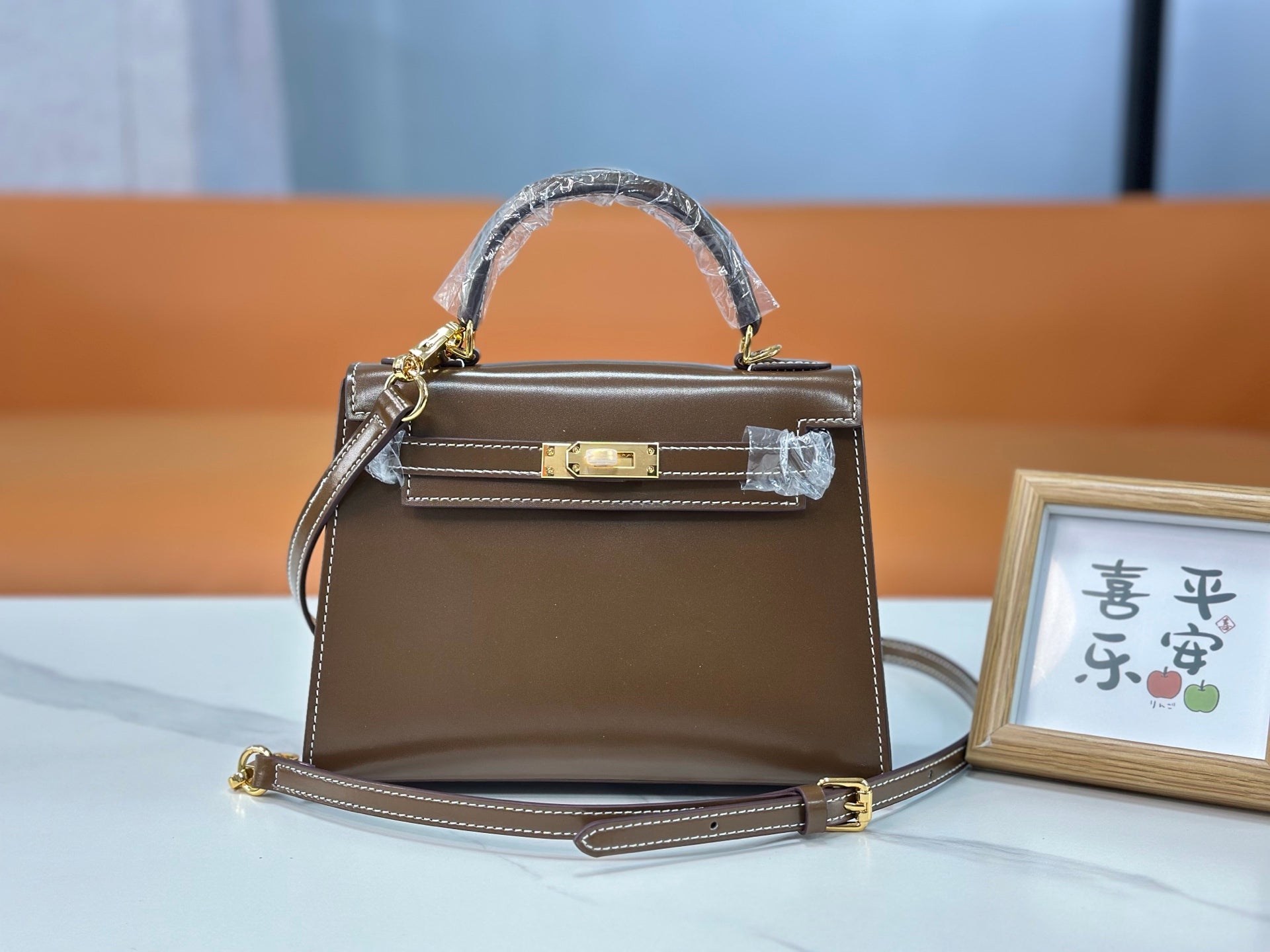 Kelly Sellier 19cm & 22cm & 25cm Ebene Box Calf Leather Gold Hardware & Palladium Hardware Women Handbag