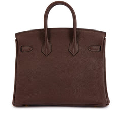 Birkin 25 Gold Hardware Chocolat Togo Quilted Epsom Leather Golden Lock