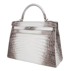 Limited Edition Kelly 32 Bag Himalaya Crocodile with Palladium Hardware