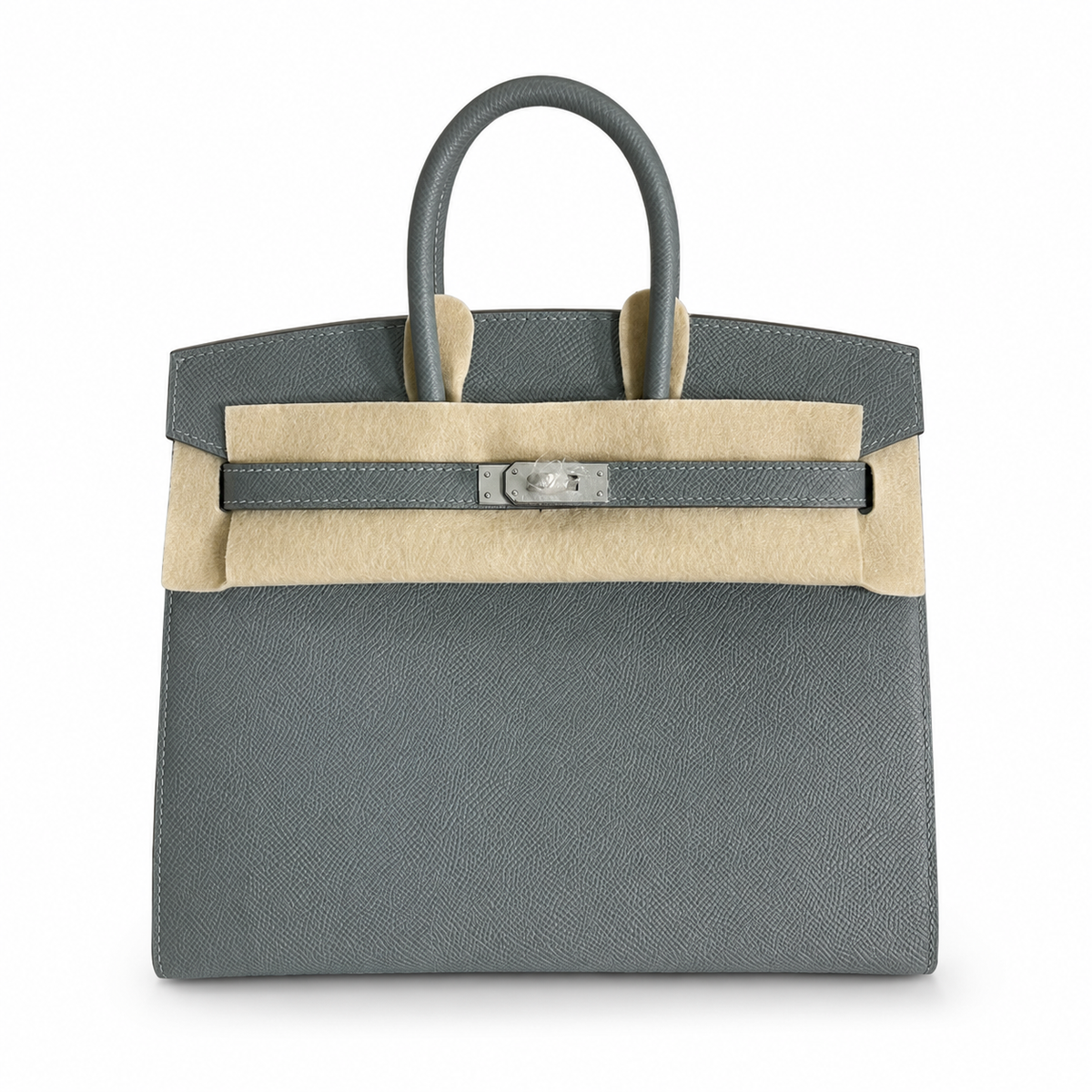 Birkin 25 Sellier 63 Vert Amande Epsom Silver Hardware