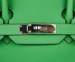 Birkin 35 Bag Ghillies Limited Edition Bamboo Palladium Hardware