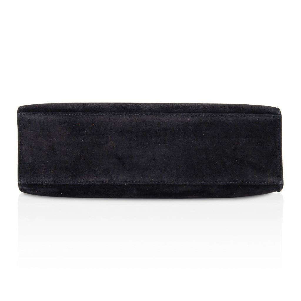 Kelly Pochette Black Doblis Suede Palladium