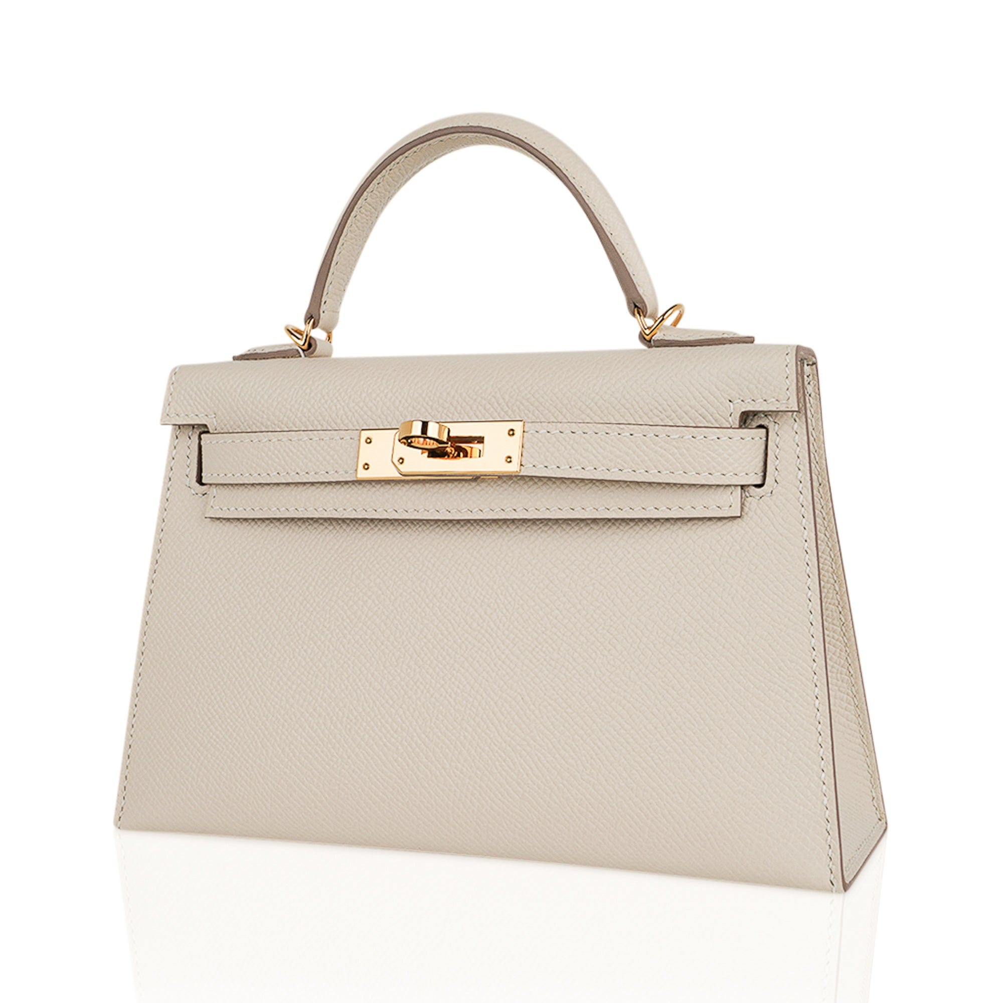 Kelly 20 Mini Sellier Bag Craie Epsom Leather Gold Hardware