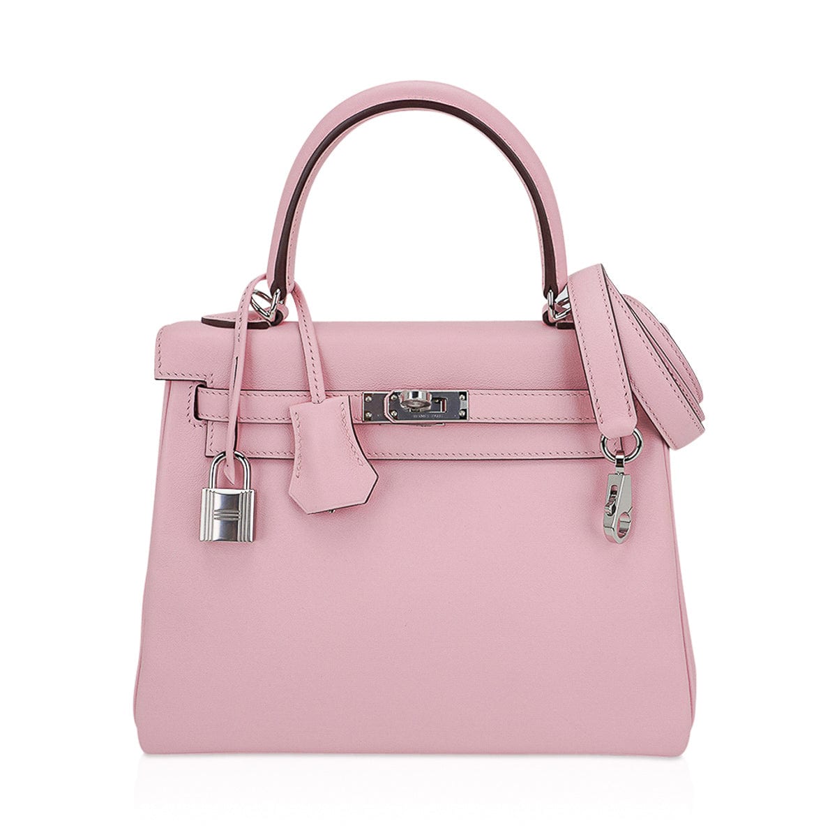 Kelly 25 Bag Rose Sakura Swift Leather with Palladium Hardware